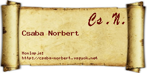 Csaba Norbert névjegykártya