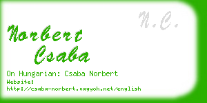 norbert csaba business card